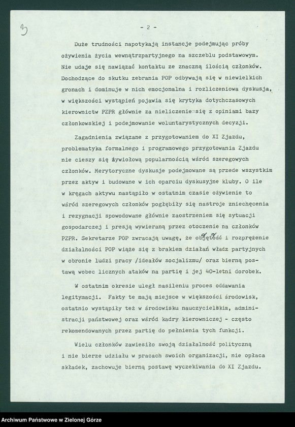 image.from.unit.number "Protokół z XI plenarnego posiedzenia KW nt. Zadania wojewódzkiej organizacji partyjnej przed XI Zjazdem PZPR. Załączniki. 10 listopada 1989"