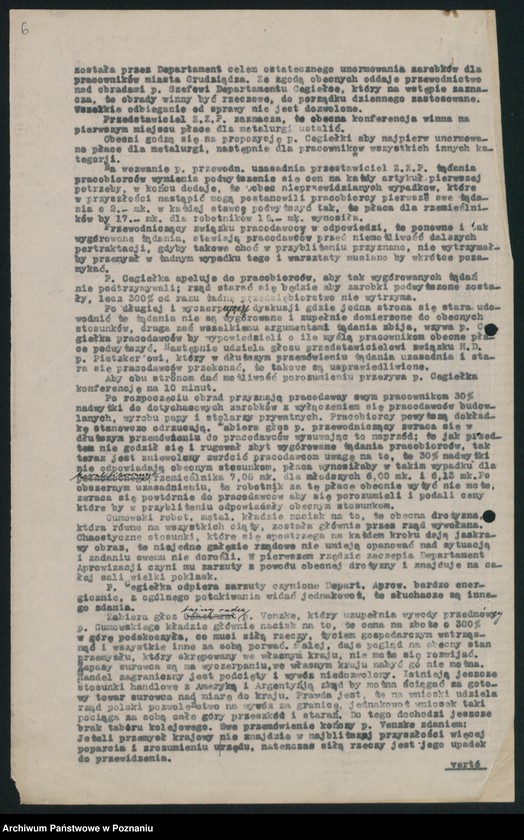 Obraz 8 z jednostki "[Informacje o protestach robotników na terenie województwa toruńskiego]"