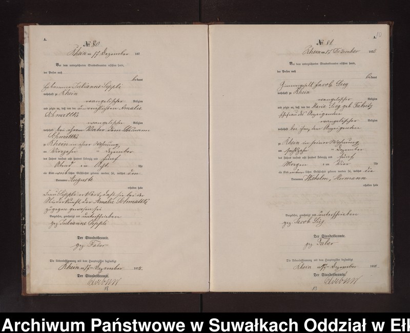 image.from.unit.number "Geburts-Neben-Register des Preussischen Standes-Amtes Rhein Kreis Lötzen"