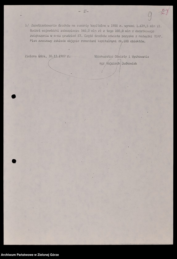 image.from.unit.number "Protokóły z posiedzeń Komisji Oświaty i Wychowania Wojewódzkiej Rady Narodowej w Zielonej Górze; Nr 1 - 4; 1 - 3"