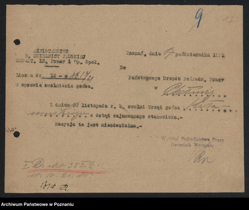 Obraz 19 z jednostki "[Sprawy osobowe urzędu Pośrednictwa Pracy w Chełmży]"