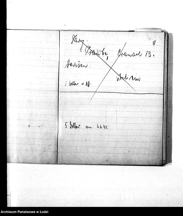 Obraz 11 z jednostki "Verstecktes Judengut [Nazwiska i adresy Żydów ukrywających dewizy, kosztowności, futra i inne]"