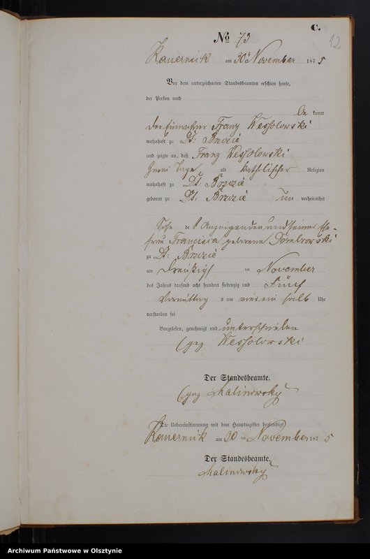 image.from.unit.number "Sterbe-Neben-Register Tom II,Nr 63 - 79"