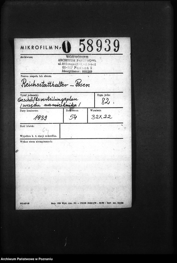 Obraz 2 z jednostki "Geschäftsverteilungsplan (urzędu namiestnika)"