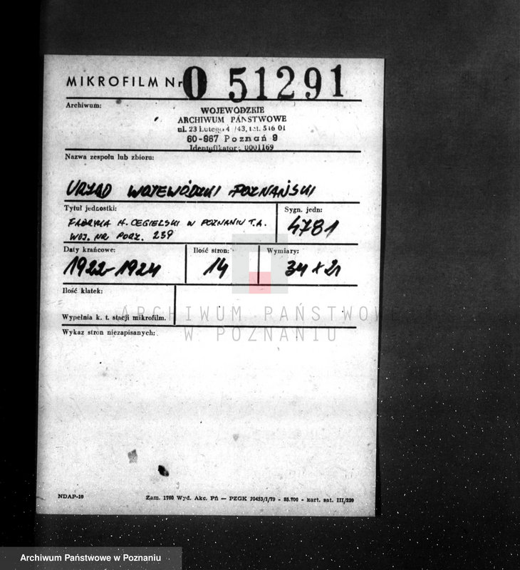 Obraz 2 z jednostki "Fabryka H. Cegielski w Poznaniu T. A. nr porz. kotła 239"