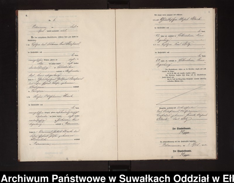 image.from.unit.number "Heiraths-Neben-Register des Preussischen Standes-Amtes Widminnen Kreis Loetzen"