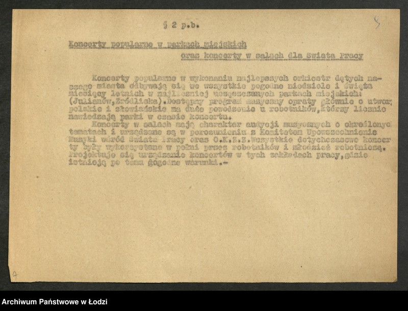 Obraz 10 z jednostki "[Sprawozdania z działalności] Muzeum Historii Sztuki [i Muzeum Etnograficznego w Łodzi]"