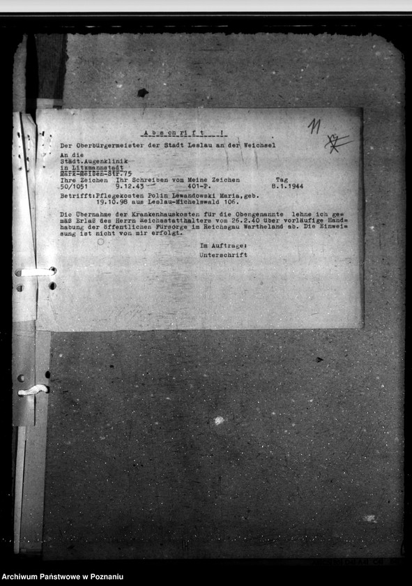 Obraz 15 z jednostki "Fürsorgekosten für auswärtige Kranke"