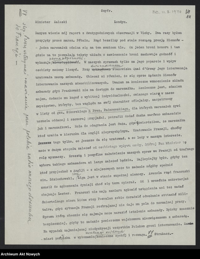image.from.unit.number "Zaleski August; Załączniki: a) list (odpis) Skowrońskiego (Poseł RP w Brazylii); L.5 (odpowiedzi - rękopisy, maszynopisy); patrz 4246"