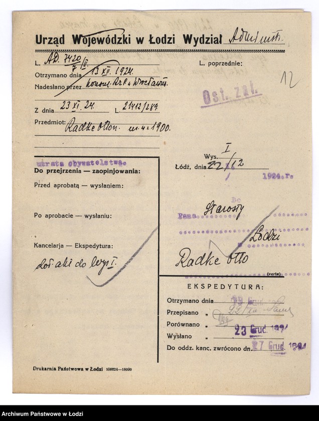 Obraz 14 z jednostki "Nadanie obywatelstwa 2060-8430, 222-429"