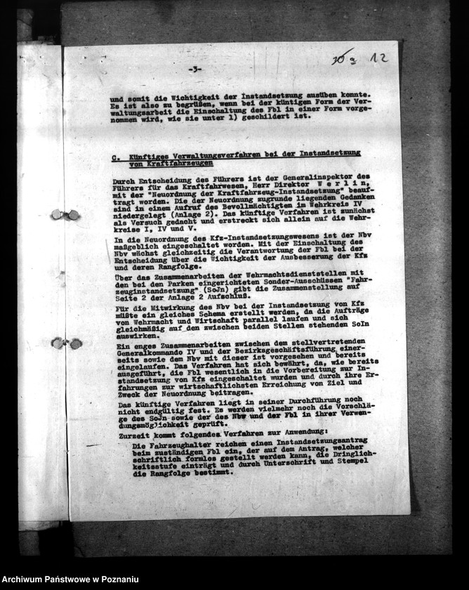 Obraz 16 z jednostki "Beschlagnahme - Anordung der Kraftfahrzeuge. Berichte über die Verkehrslage"