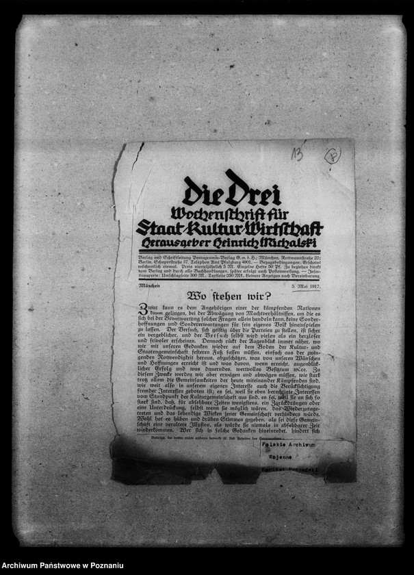 image.from.unit.number "Afisze, druki, odezwy, wycinki prasowe związane z wybuchem wojny i jej przebiegiem, między innymi telegramy: o mobilizacjiz 2 sierpnia 1914 roku i rekwirowaniu pojazdów oraz rozkład jazdy pociągów specjalnych w związku z mobilizacją [język niemiecki.]"