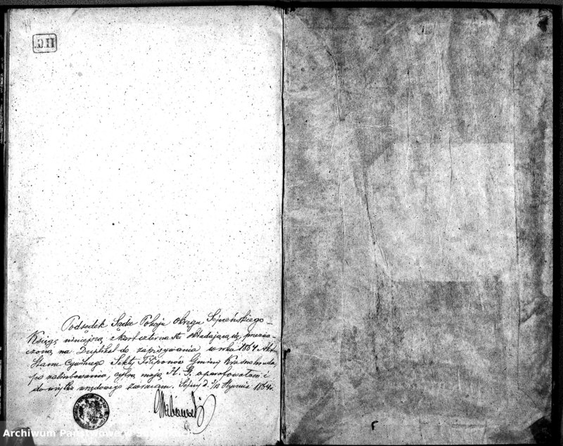 image.from.unit.number "Duplikat Urodzonych, Zaślubionych i Zmarłych Sekty Filiponów Okręgu Krasnohruda za rok 1864"