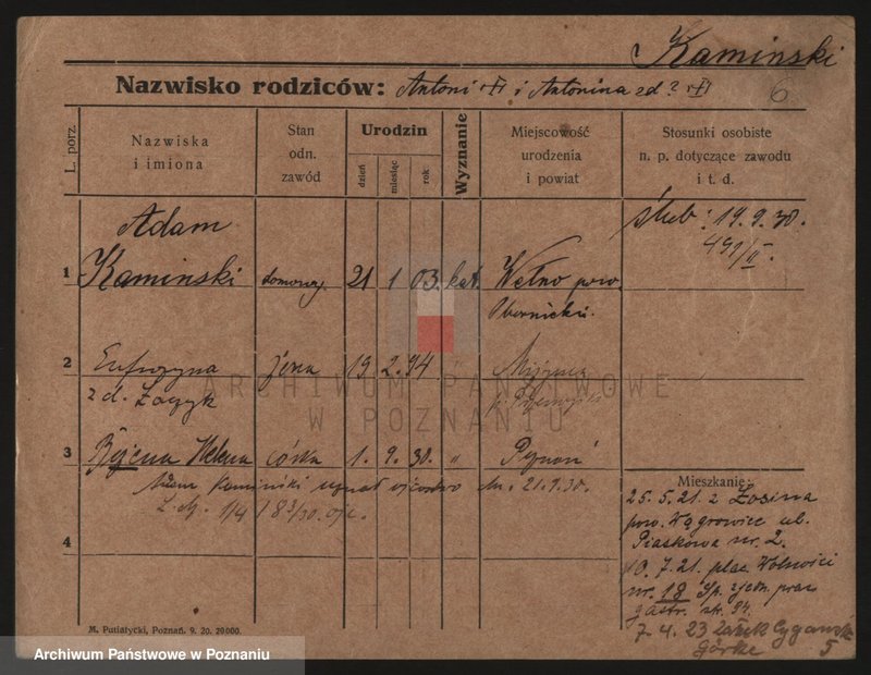 Obraz 6 z jednostki "Kamiński (żony, wdowy i samotni mężczyźni)"