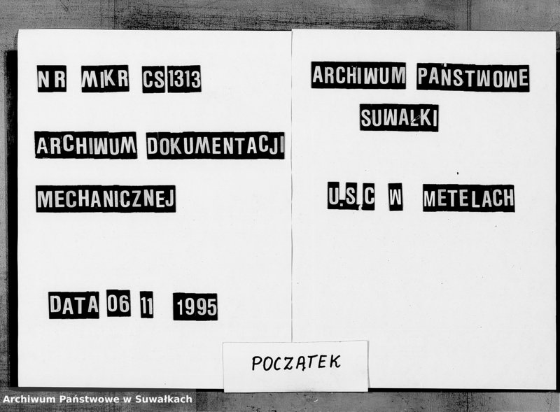 Obraz 1 z jednostki "Dokumenty k Aktam Brakosočetavšichsja Metel