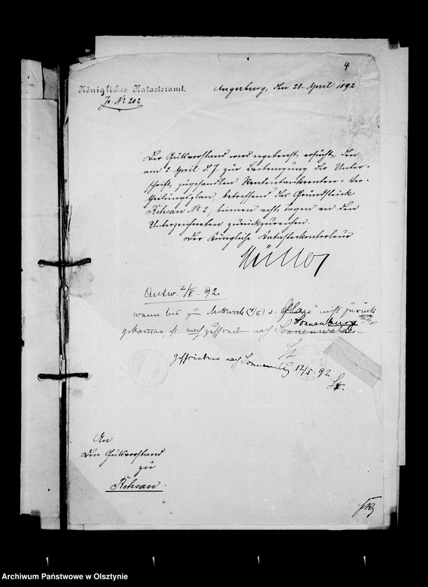 image.from.unit.number "Verschiedene Behörden an den Gutsvorstand von Rehsau"