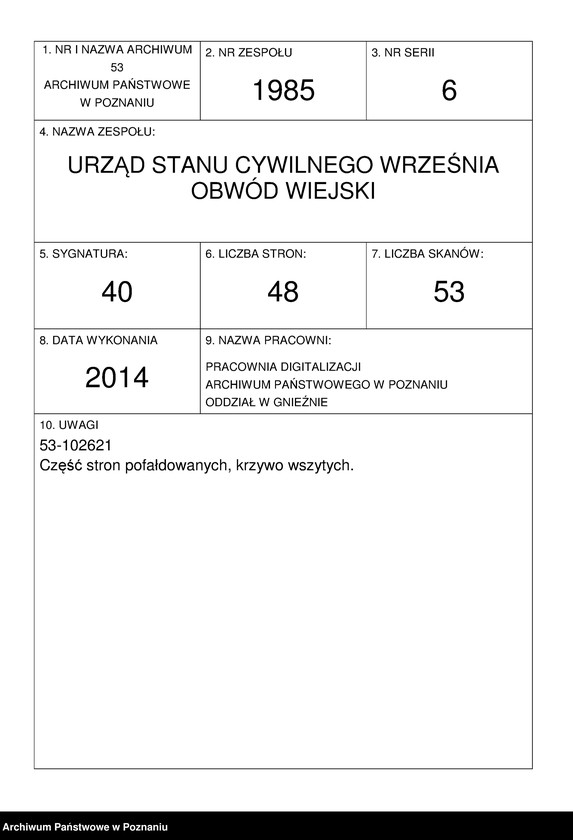 Obraz 1 z jednostki "Skorowidz zgonów"