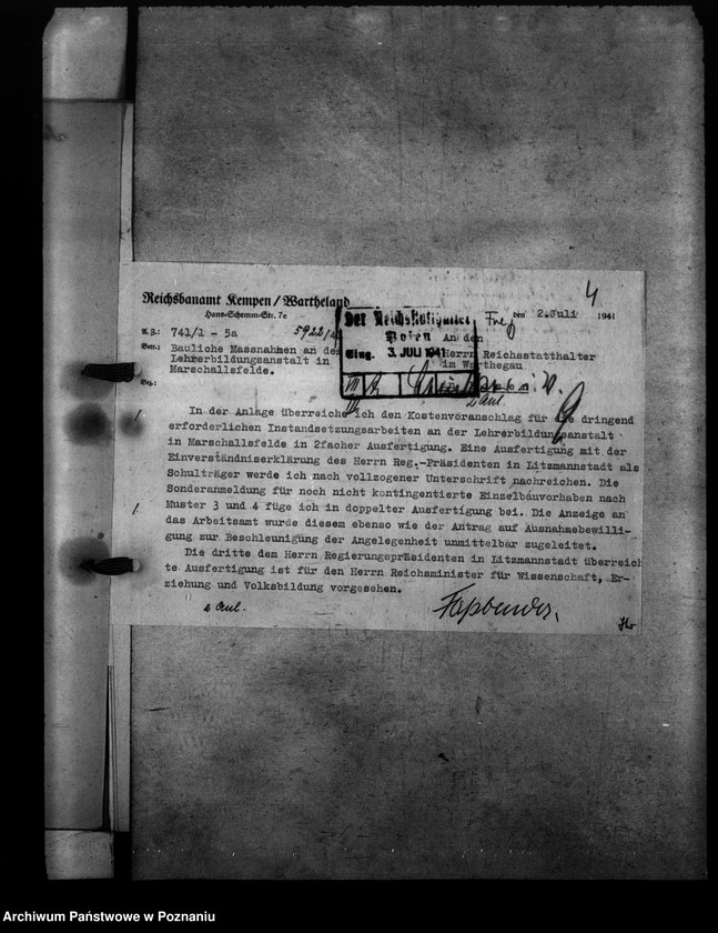 Obraz 8 z jednostki "Lehrerbildungsanstalt Marsehfelde Marszałki powiat Ostrzeszów (Zakład skonfiskowany OO. Salezjanom)"