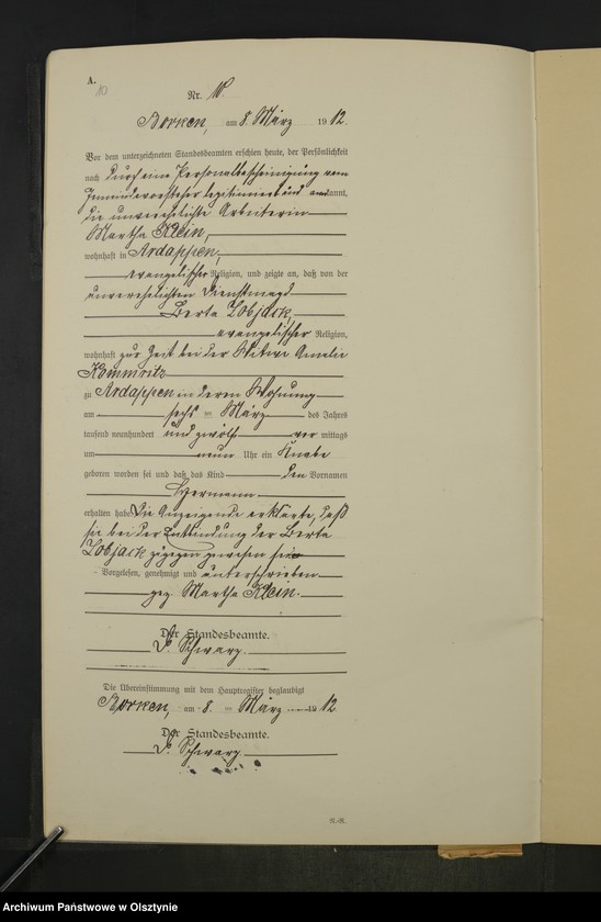 image.from.unit.number "Geburts-Neben-Register Nr 1 - 28 [Księga urodzeń wtóropis]"