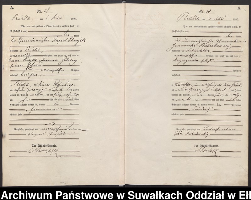 image.from.unit.number "[Geburts-Haupt-Register des Königlichen Preussischen Standes-Amtes Bialla Kreis Johannisburg]"
