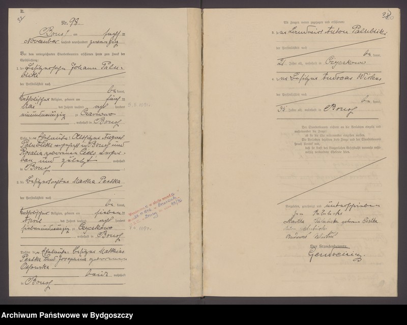 image.from.unit.number "Akta małżeństw - pierwopis 1920 nr 81-110, 1921 nr 1-30 (niepełny)"