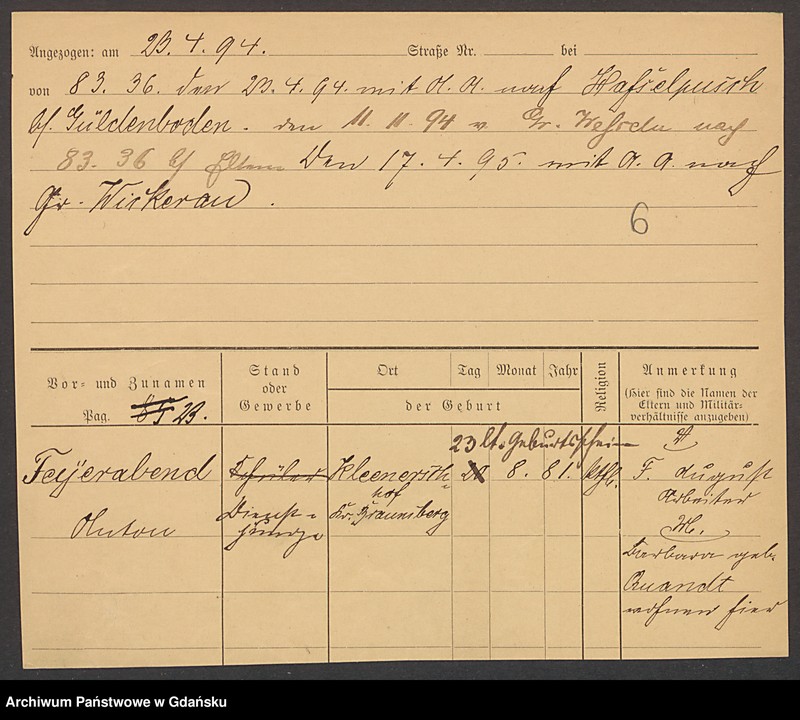 image.from.unit.number "Karty meldunkowe: Feyerabend - Fiebrant"