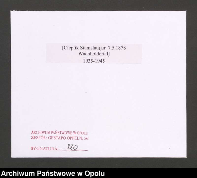 Obraz 2 z jednostki "[Cieplik Stanislaus, ur. 7.5.1878 Wachholdertal]"