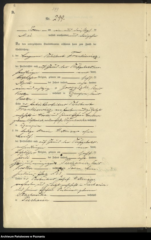 Obraz 8 z jednostki "Księga miejscowa małżeństw tom II [Rejestr główny małżeństw]"