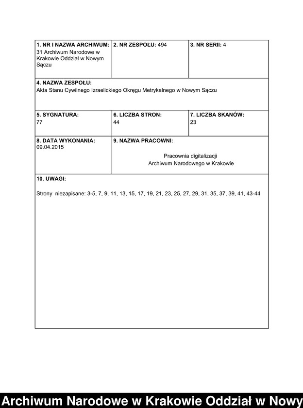 Obraz 2 z jednostki "Indeks do ksiegi urodzeń"