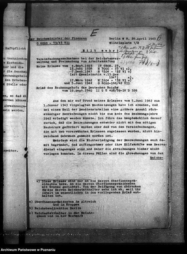 Obraz 10 z jednostki "Verwaltungsangelegenheiten der Reichsbauämter"