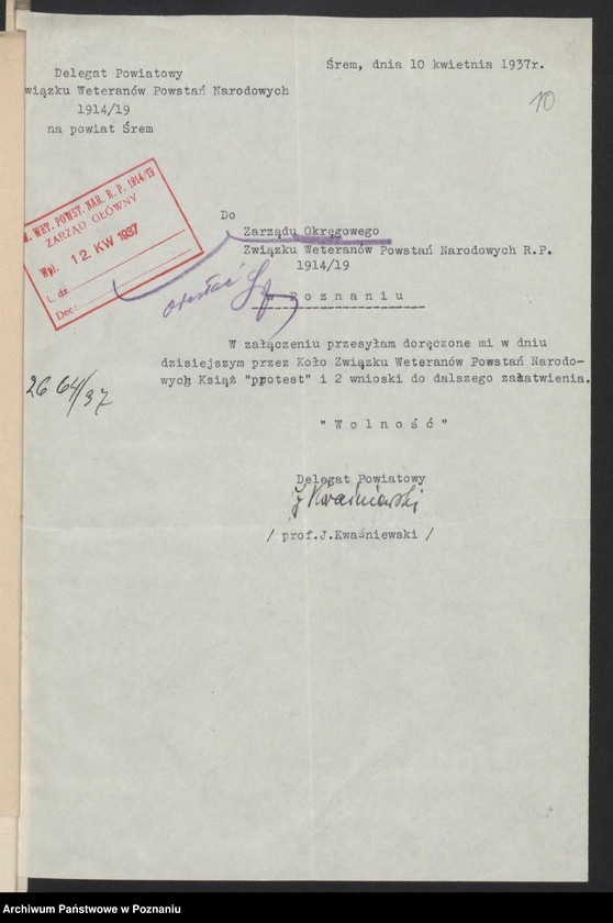 Obraz 13 z jednostki "Książ, powiat Śrem - akta koła."
