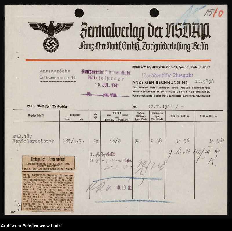 Obraz 17 z jednostki "Johann Eras K. G"
