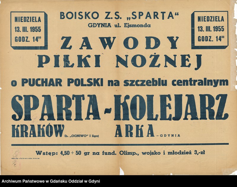 Obraz 2 z kolekcji "Afisze i plakaty wydarzeń sportowych organizowanych w Gdyni w latach 50. i 60. XX w.111"
