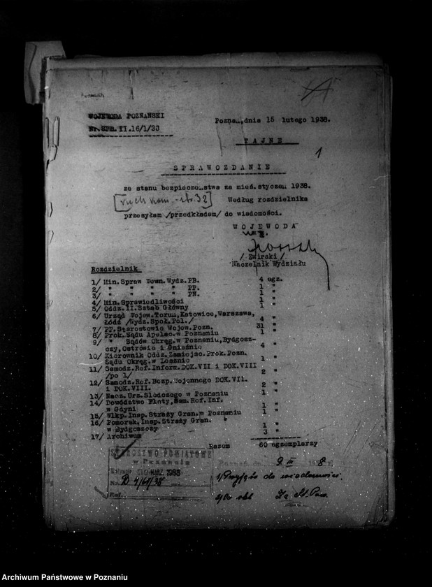 Obraz 5 z jednostki "Sprawozdania ze stanu bezpieczeństwa za miesiąc styczeń-luty-marzec 1938 r."