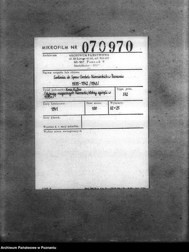 Obraz 2 z jednostki "Kreis Kutno. Wykaz miejscowych Niemców, którzy zginęli w 1939 roku"