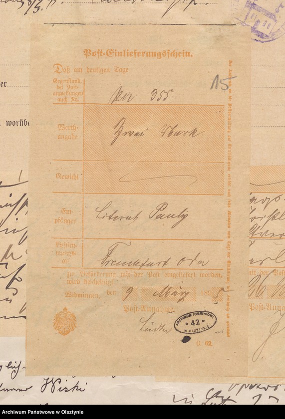 image.from.unit.number "Einnahme und Ausgabe Beläge der Kirchspiels Schulkasse zu Widminnen"