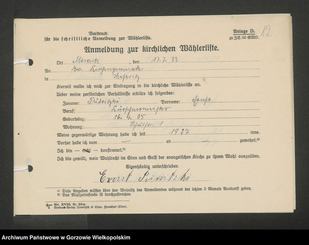 Obraz 15 z jednostki "Anmeldungen zur Wählerliste. Band II"