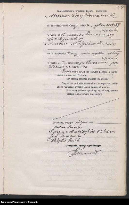 Obraz 19 z jednostki "Księga miejscowa małżeństw tom I [Rejestr główny małżeństw]"