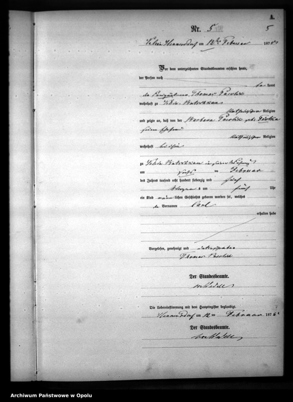 image.from.unit.number "Geburts-Neben-Register des Standesamtsbezirks Hennersdorf [1875]"