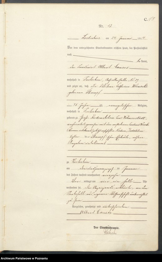 Obraz 15 z jednostki "Sterbe-Haupt-Register"