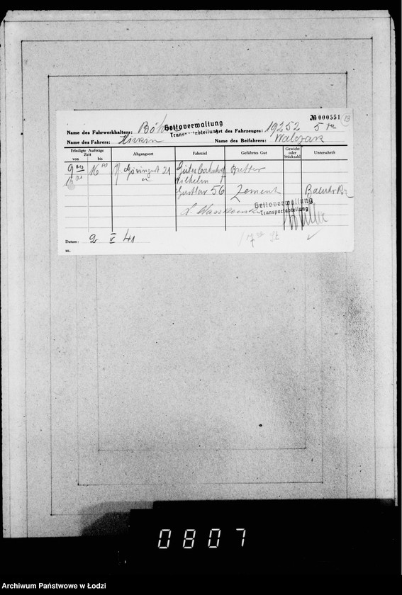 Obraz 17 z jednostki "[Pokwitowania robotników za rozładowanie wagonów i kwity furmanów za zwózkę towarów]"