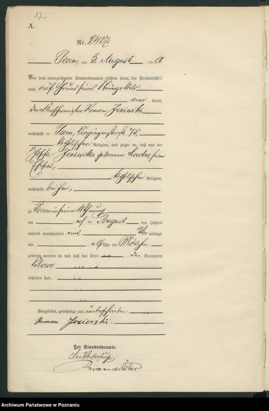 Obraz 15 z jednostki "Księga miejscowa urodzeń t. V"