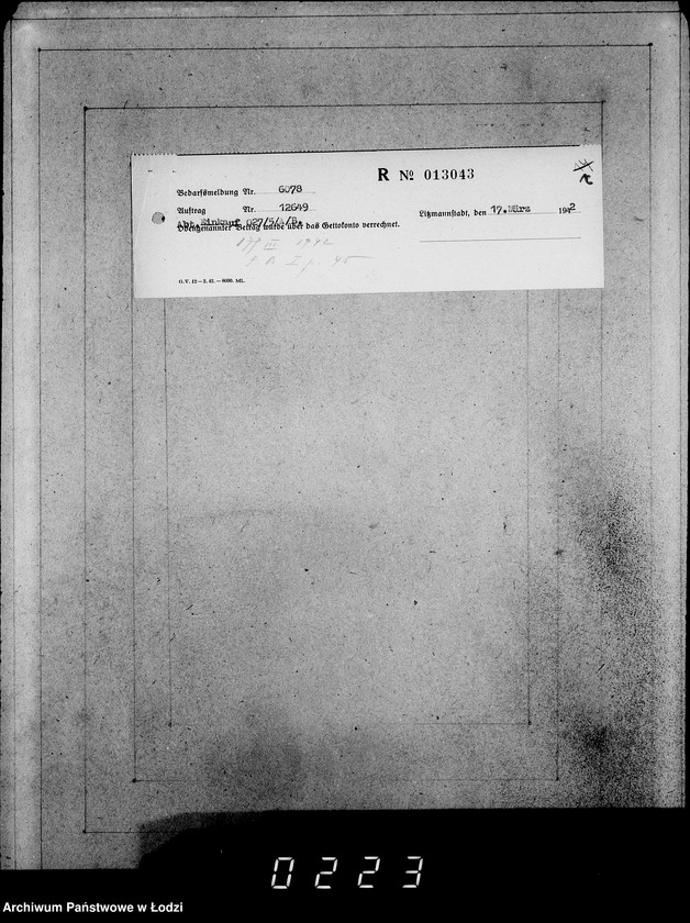 Obraz 20 z jednostki "Aufträge [Lieferscheinen und Rechnungen] 12596-12650 Lebensmitteleinkauf 5/Mü"