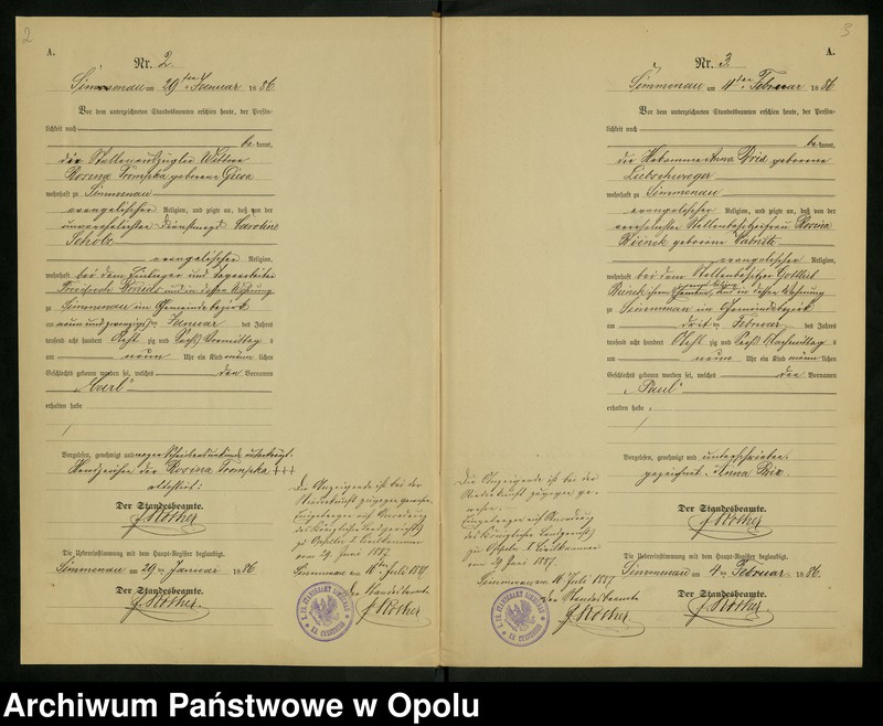 image.from.unit "Geburts-Neben-Register Standesamts Simmenau pro 1886"