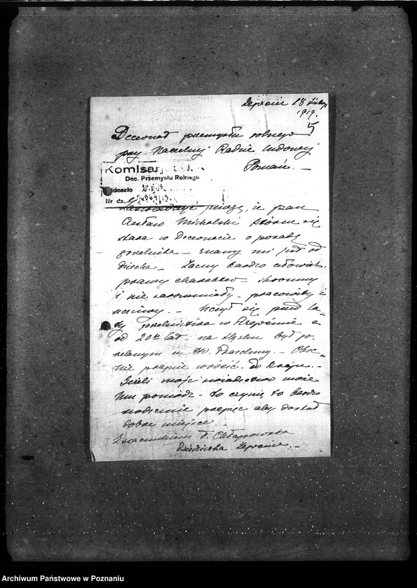 Obraz 9 z jednostki "Naczelna Rada Ludowa w Poznaniu wnioski na posadę do gorzelni"