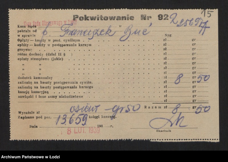 Obraz 17 z jednostki "Franciszek Buc- detaliczna sprzedaż galanterii na rachunek własny i komisowy"