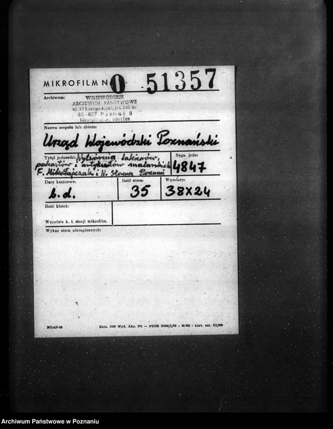 image.from.unit.number "Wytwórnia lakierów, pokostów i artykułów malarskich Fr. Mikołajczak i W. Słoma Poznań ul. Strumykowa 12"