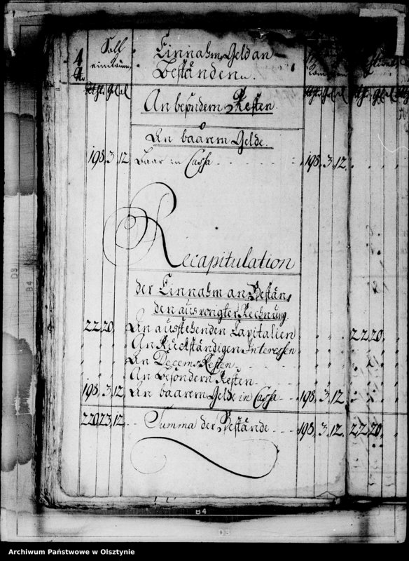 image.from.unit.number "Jahr-Rechnungen der Deutsch Eylauchen Kirchen mit Beurechnung und Armen-Casse"