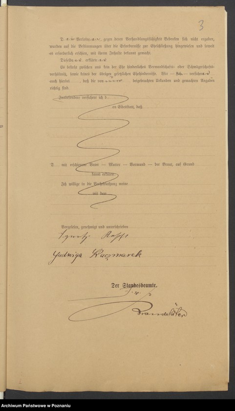 Obraz 5 z jednostki "Die von den Verlobten beigebrachten Urkunden zur Eheschliessung pro 1901. Vol XV"