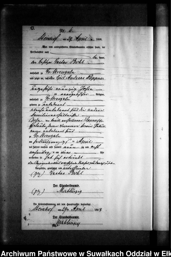 image.from.unit.number "Sterbe-Neben-Register des Preussischen Standes-Amtes Gr. Strengeln Kreis Angerburg"